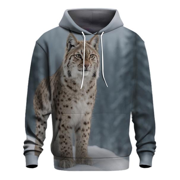 Glacial Watch Lynx On Snow Ridge zip-up hoodies