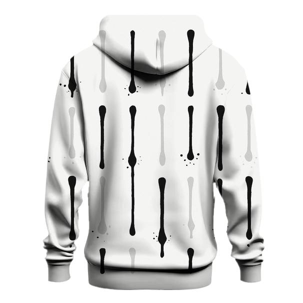 Monochrome Drip Grid hoodies fashion