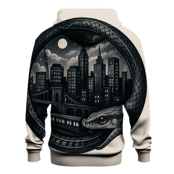 City Loop Skyline Ouroboros embroidered hoodies