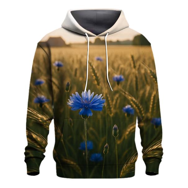 Sunlit Field Of Blue Cornflowers hoodie designs