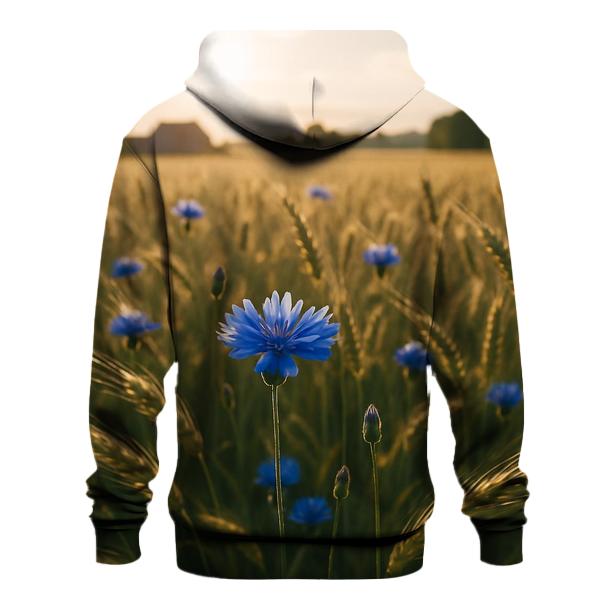 Sunlit Field Of Blue Cornflowers hoodie designs
