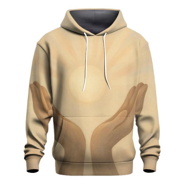 Hands Offering Dawn Light graphic hoodies