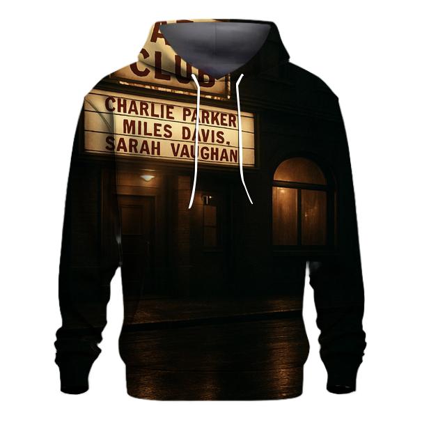 Old Jazz Club Marquee Night Scene embroidered hoodies
