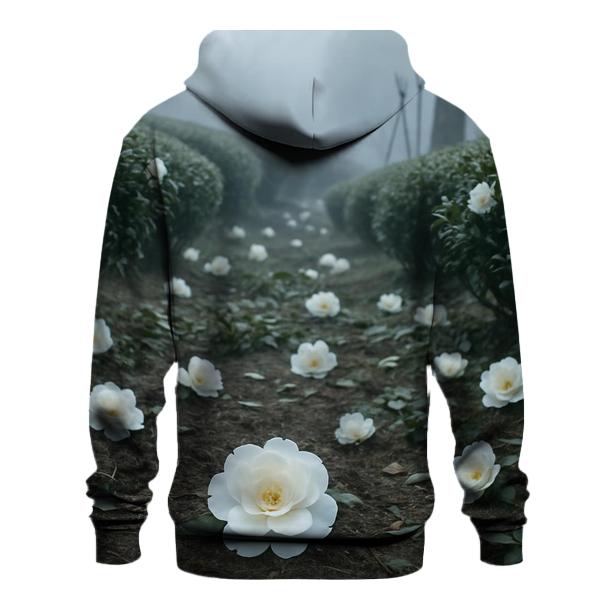 Tea Garden Camellias In Winter Light zip-up hoodies