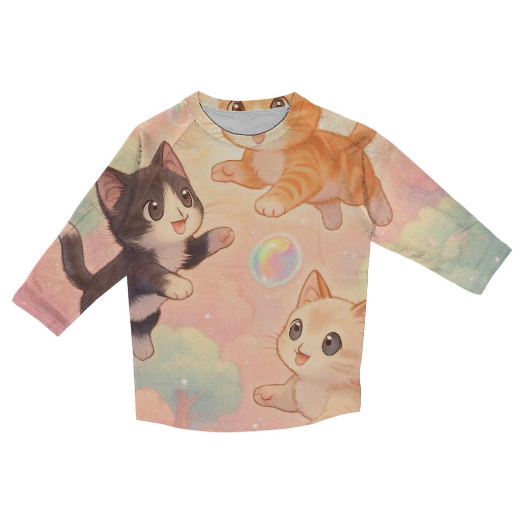 Cotton Candy Rainforest Kittens custom 3/4 sleeve shirts