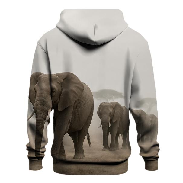 Fog Line Procession African Elephants pullover hoodies