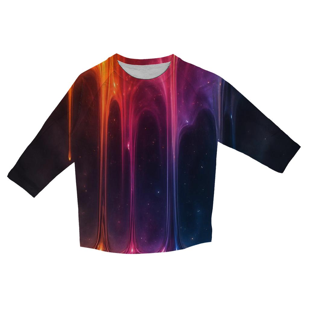 Nebula Drip Horizon printed three quarter sleeve shirts