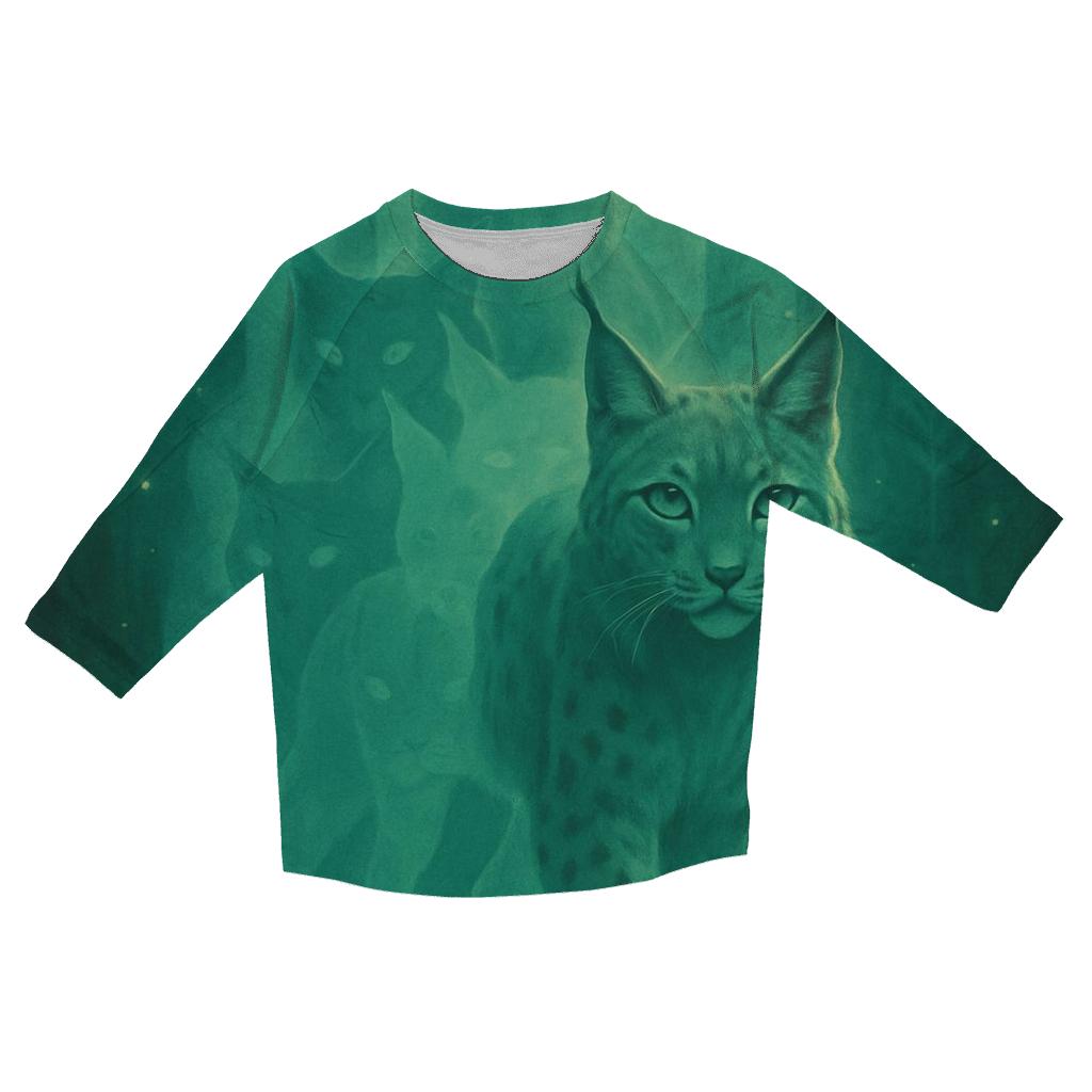 Forest Echo Spirit Lynx casual three quarter sleeve shirts