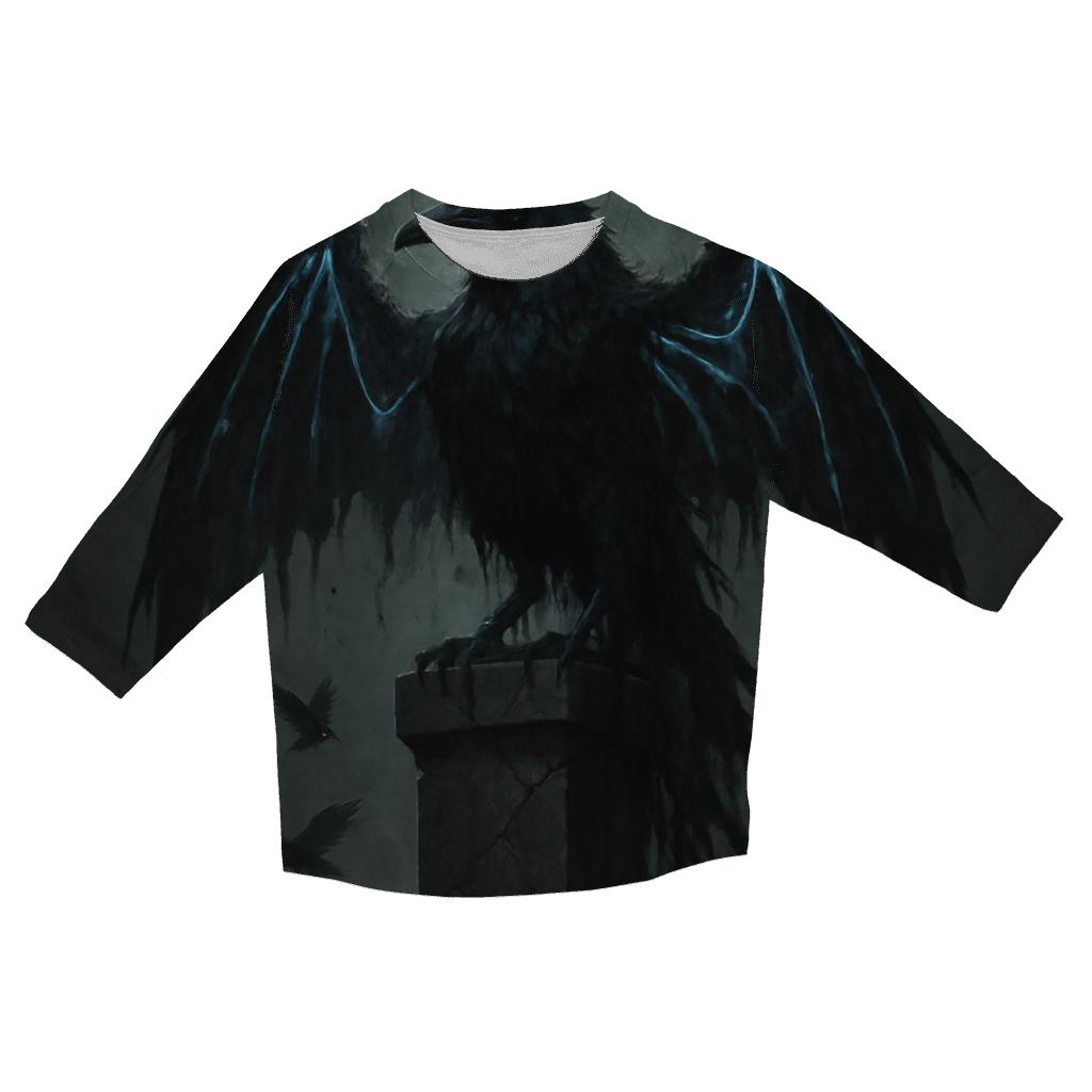 Raven Court Of The Shattered Moon printed three quarter sleeve shirts