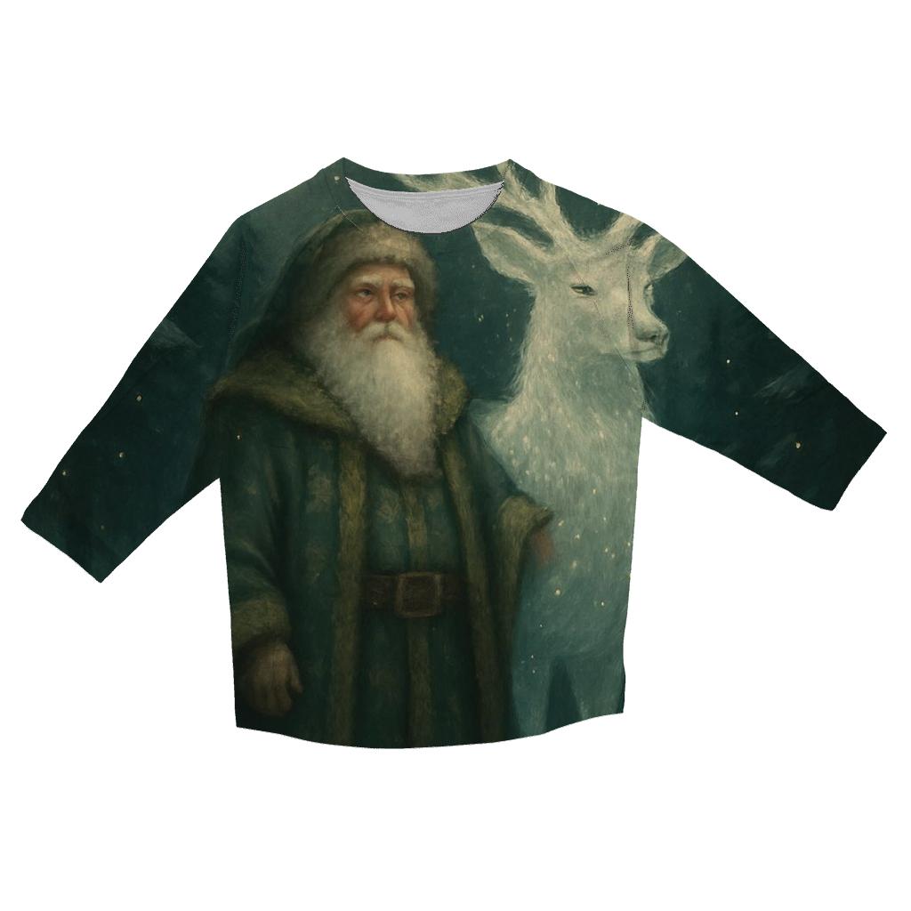 Forest Guardian Santa And Starlit Stag cotton quarter sleeve shirts