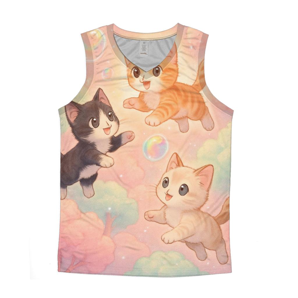 Cotton Candy Rainforest Kittens trendy fitted tank tops
