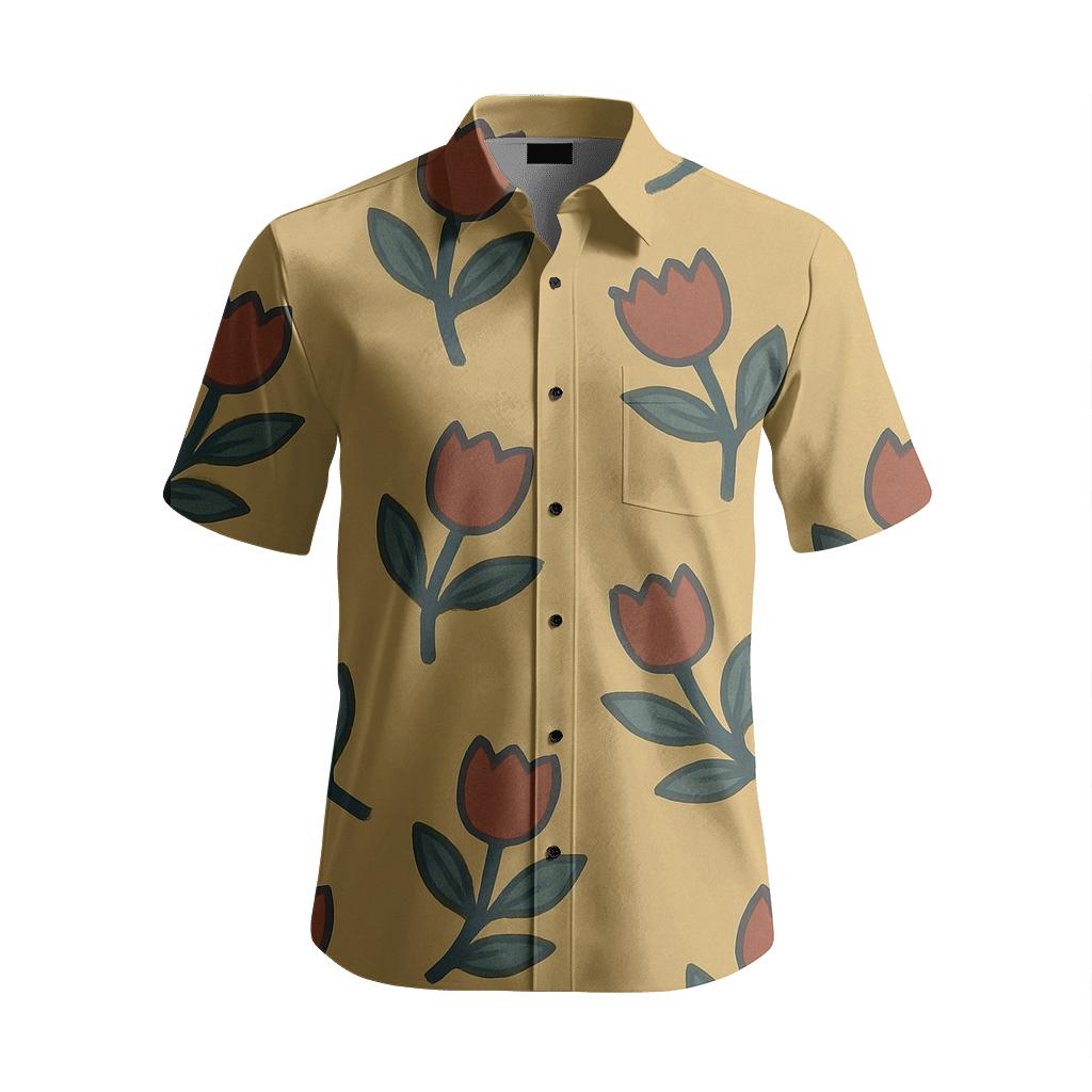 Folk Bloom Toss Motif branded embroidered shirts