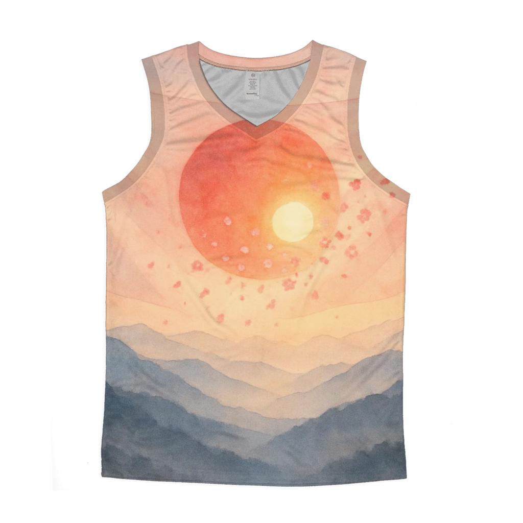 Aurora Over The Japanese Rising Sun casual summer tank tops