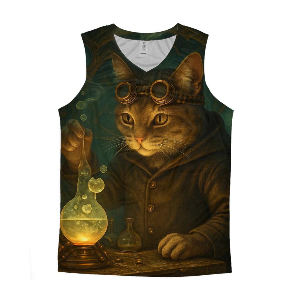 Clockwork Alchemist Cat Laboratory custom tank tops