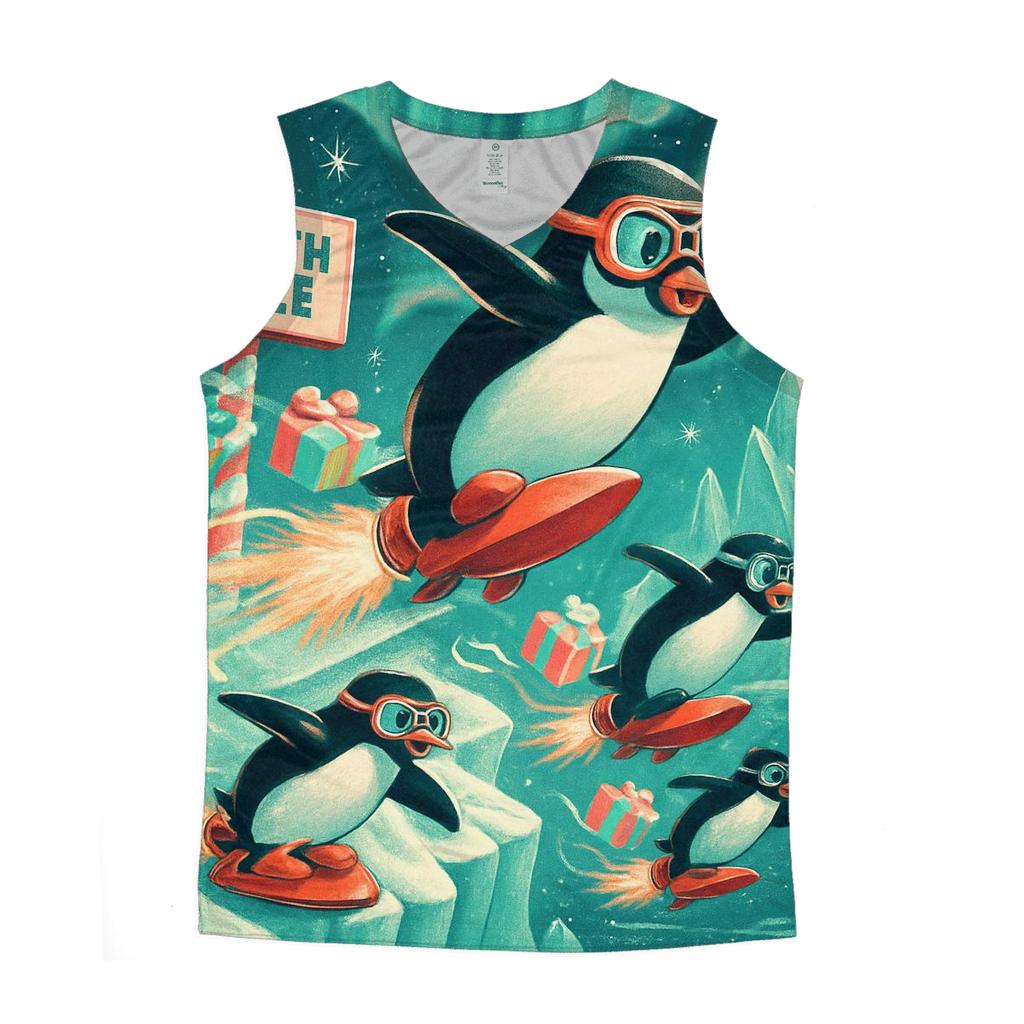 North Pole Penguin Delivery Squad casual summer tank tops