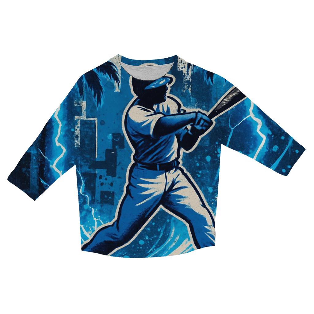 Electric Palm Tree Power Swing casual three quarter sleeve shirts