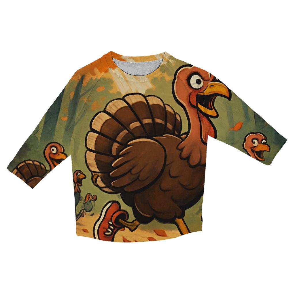 Turkey Trail Forest Run trendy 3/4 sleeve tops