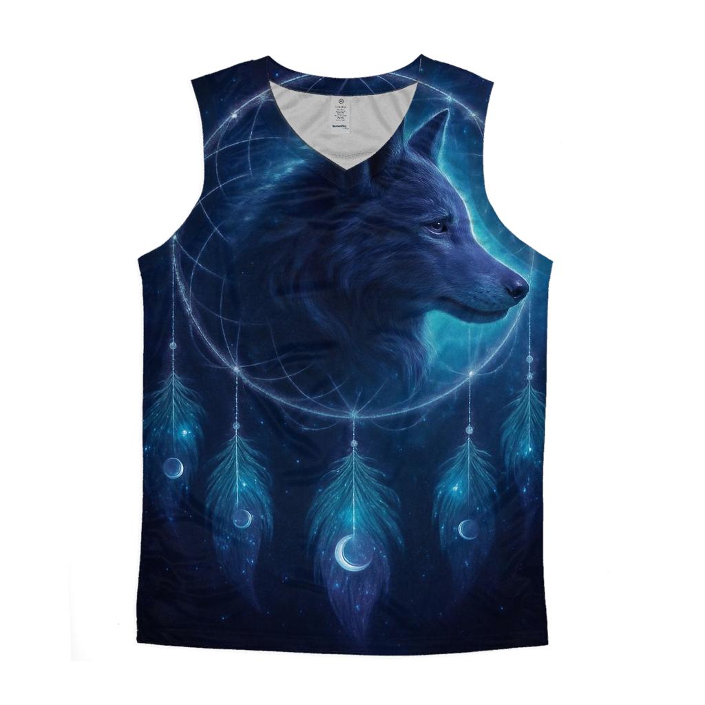 Astral Dreamcatcher Wolf trendy fitted tank tops