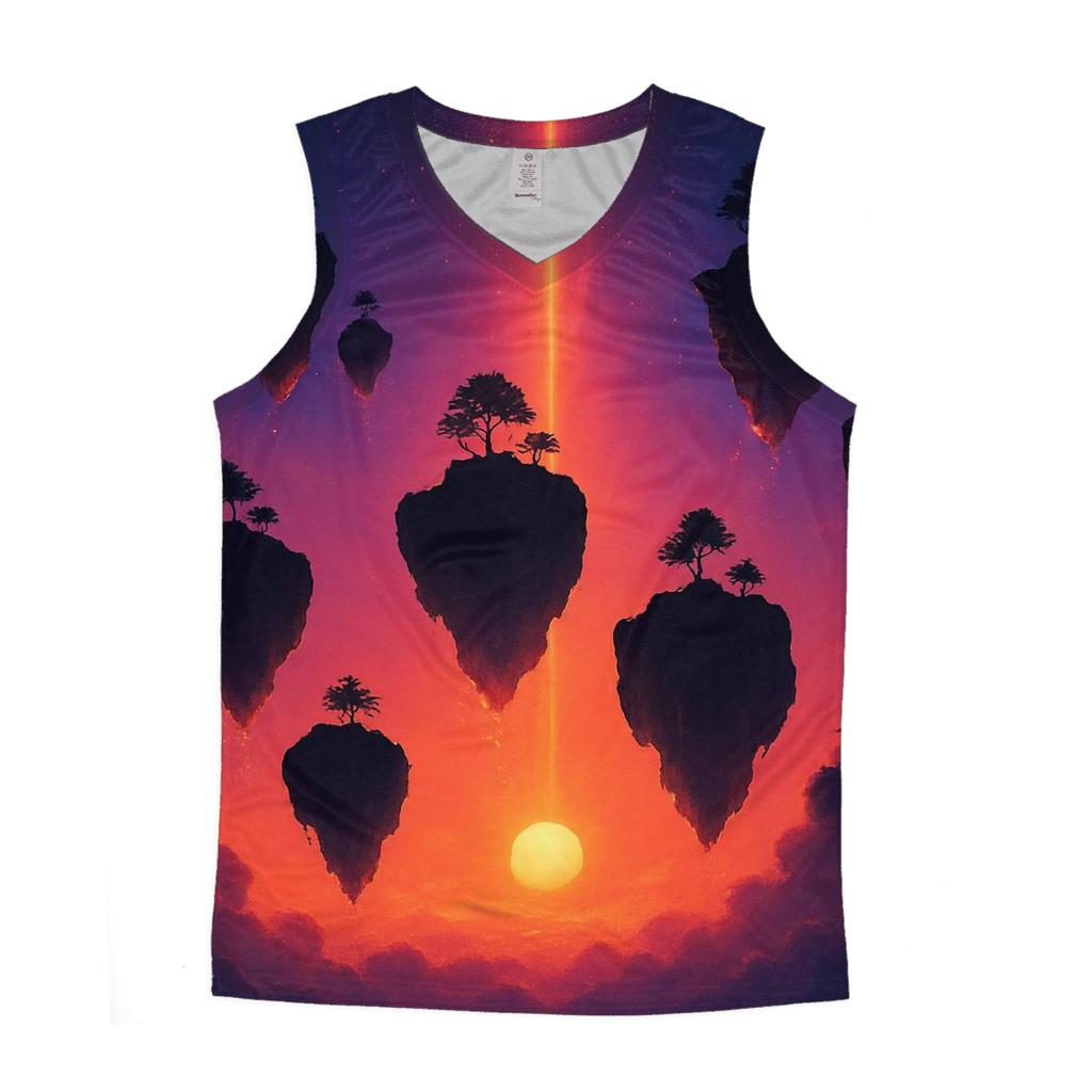 Floating Islands Of Ember Sky stylish racerback tanks