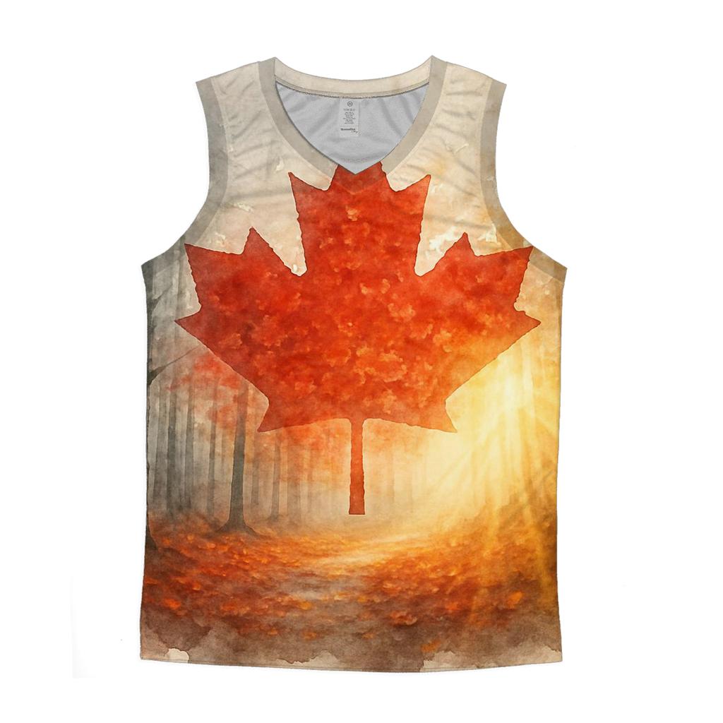 Canadian Maple Forest Double Exposure designer workout tanks