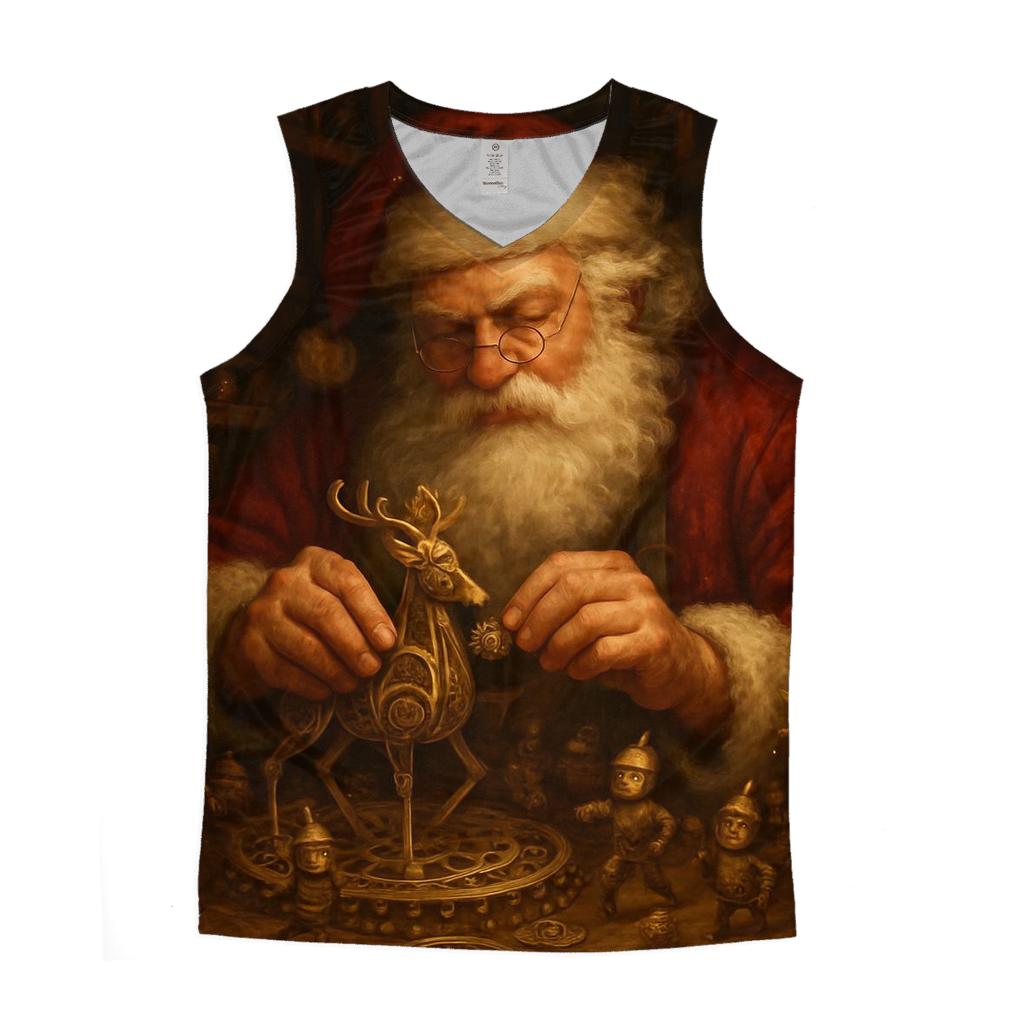 Clockwork Toymaker Santa Workshop personalized athletic tanks