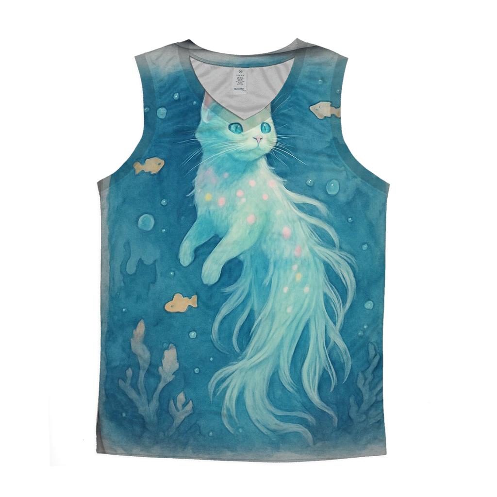 Aquatic Dream Jellyfish Cat personalized athletic tanks