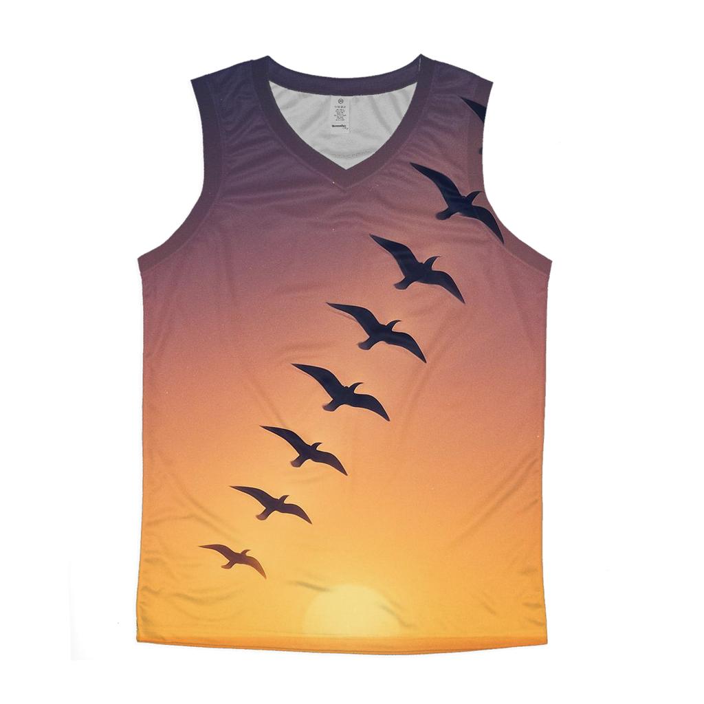 Golden Flight At Quiet Dusk personalized athletic tanks