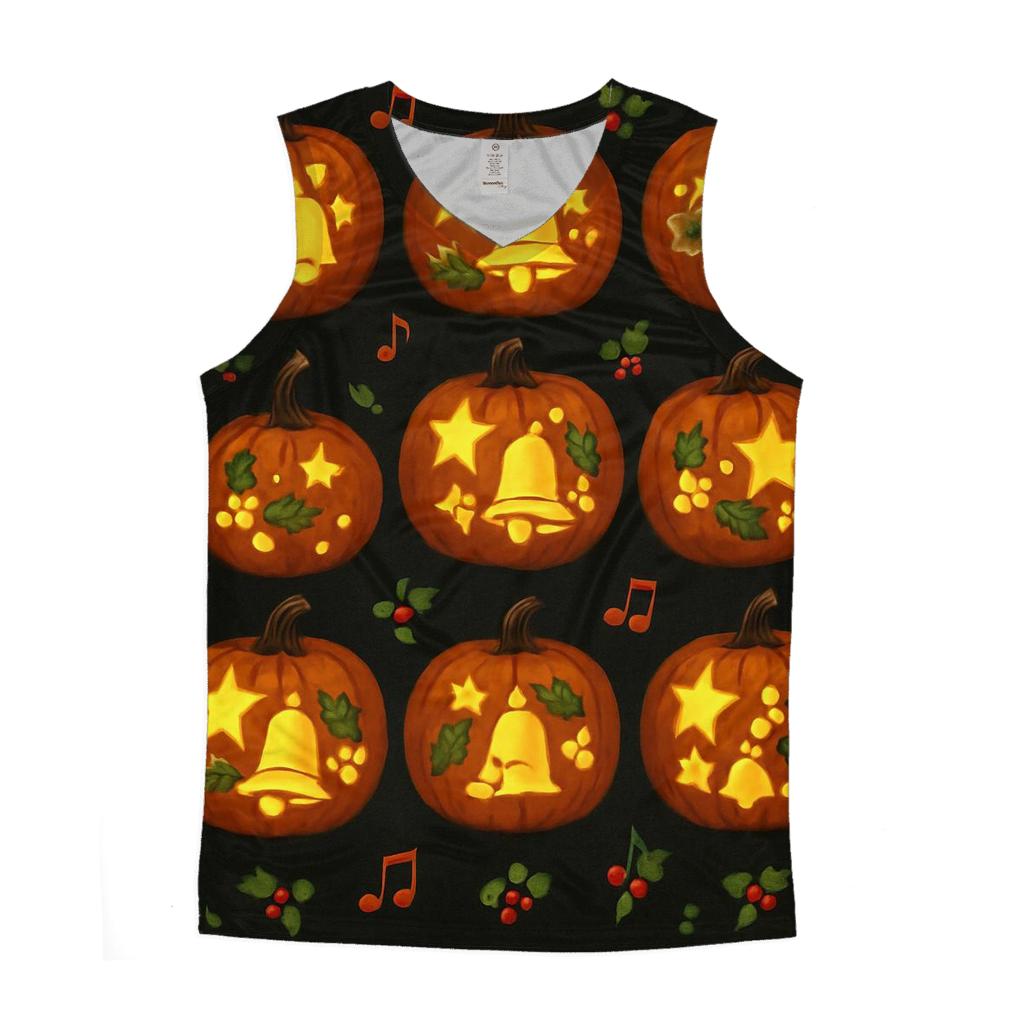 Christmas Carol Pumpkin Lantern Grid stylish racerback tanks