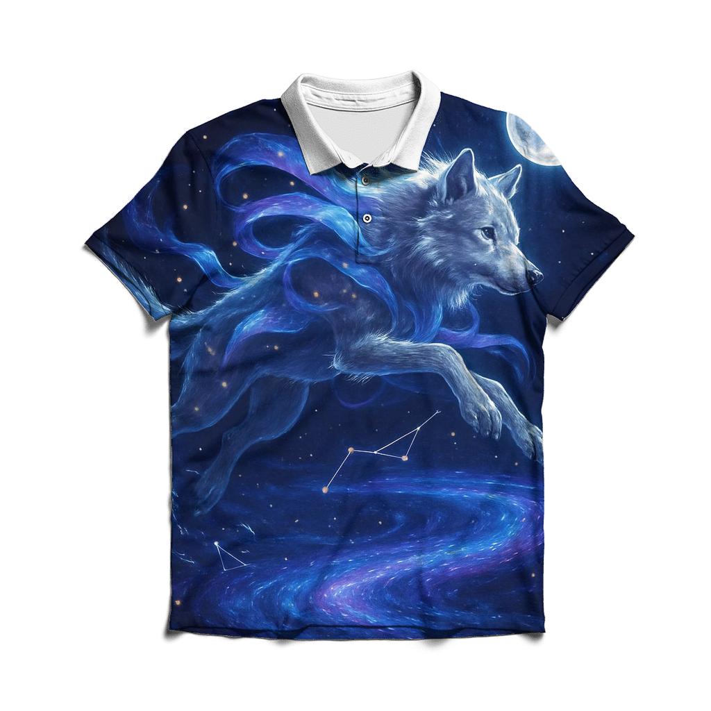 Celestial Drift Wolf classic pique polos