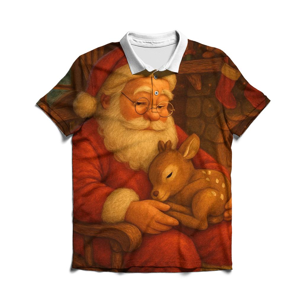 Santa Cozy Cabin Storybook Dream personalized polo shirts