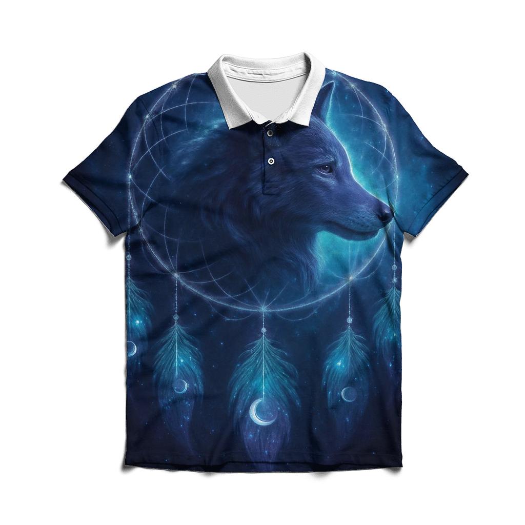 Astral Dreamcatcher Wolf personalized polo shirts