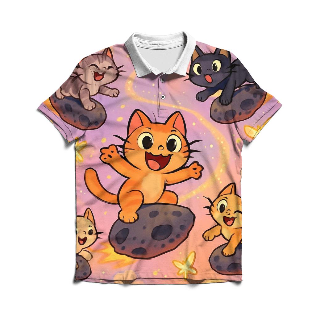 Playground Meteor Kitten Swarm embroidered polo tops