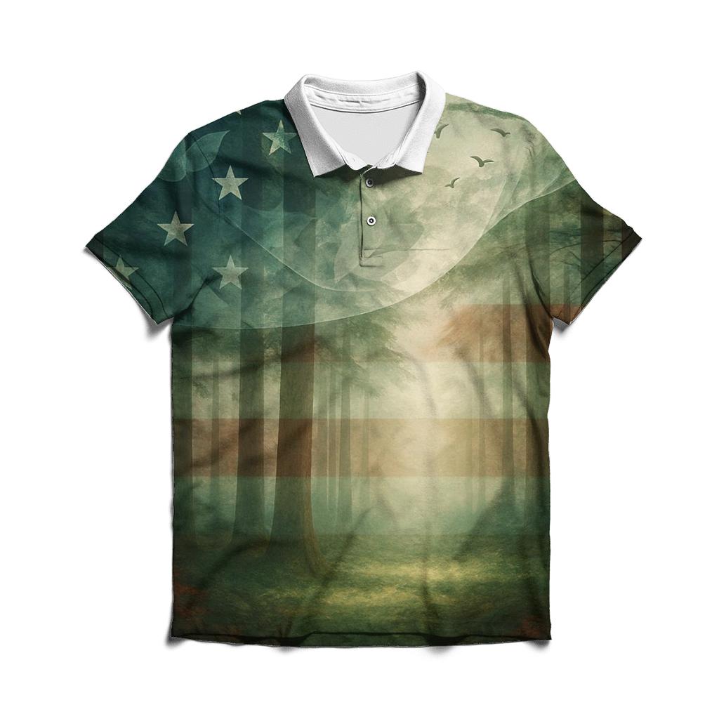 Forest Canopy Patriot Wind embroidered polo tops