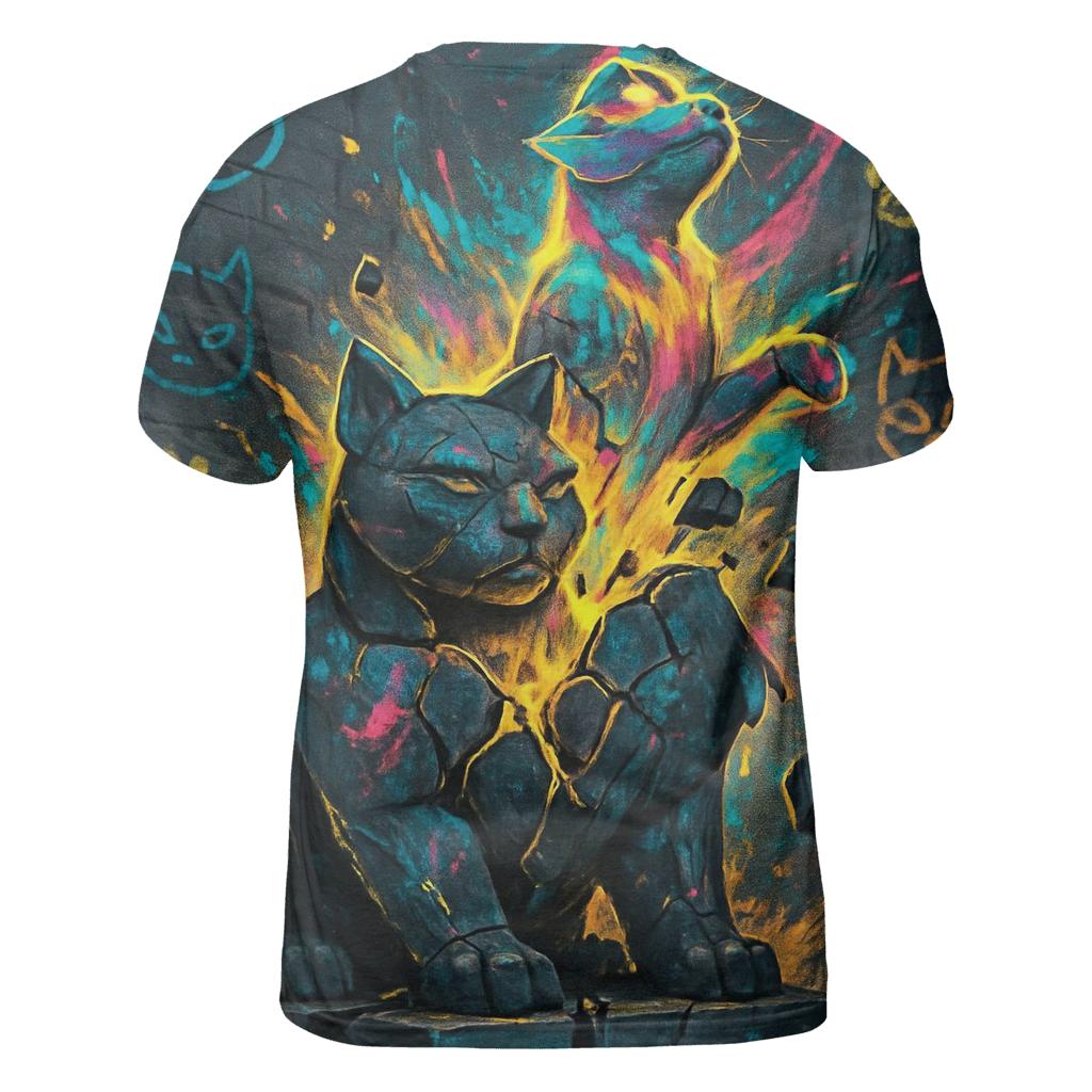Graffiti Temple Guardian Cat unique graphic print tees