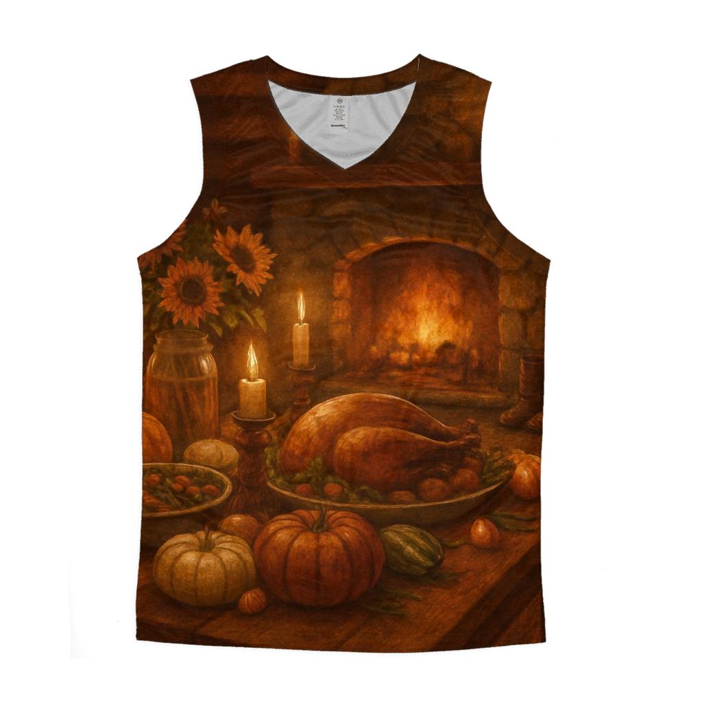 Cabin Hearth Harvest Evening cotton sleeveless tops