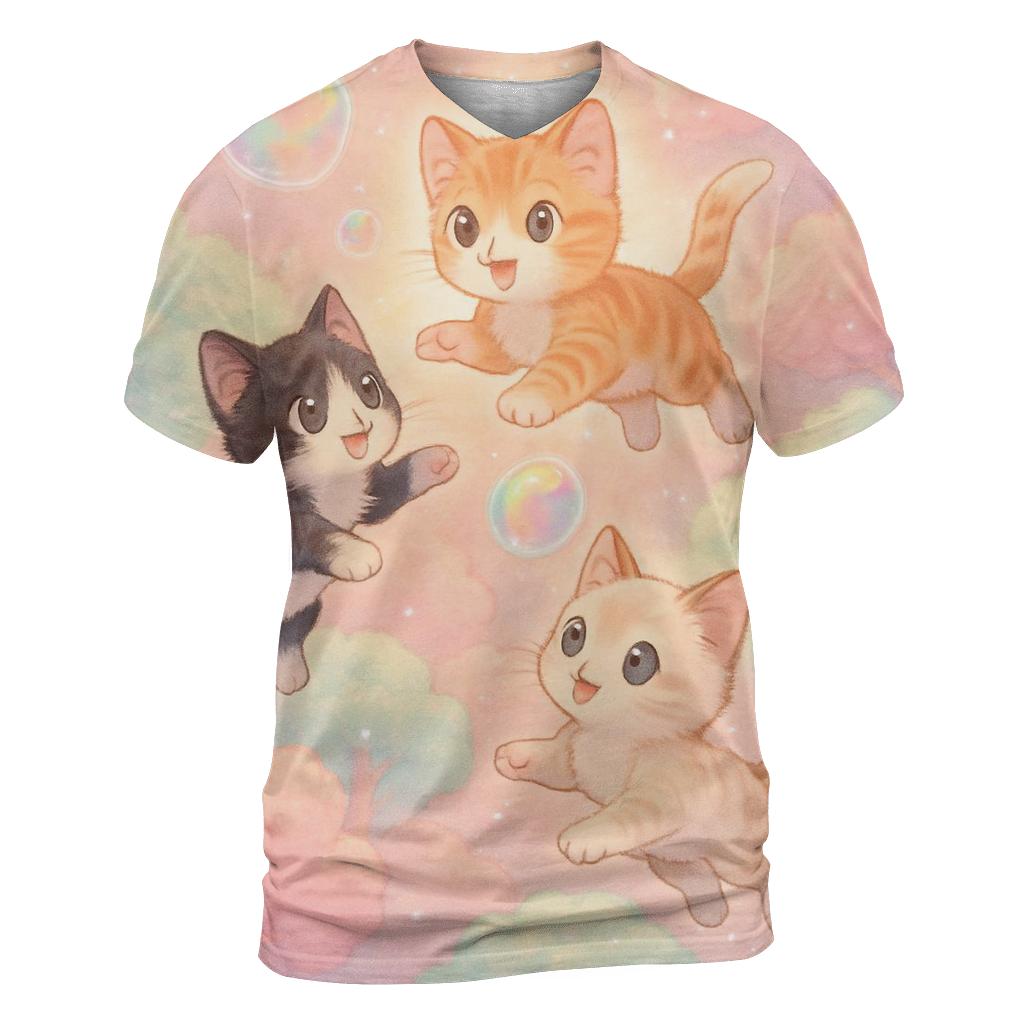 Cotton Candy Rainforest Kittens designer pattern shirts