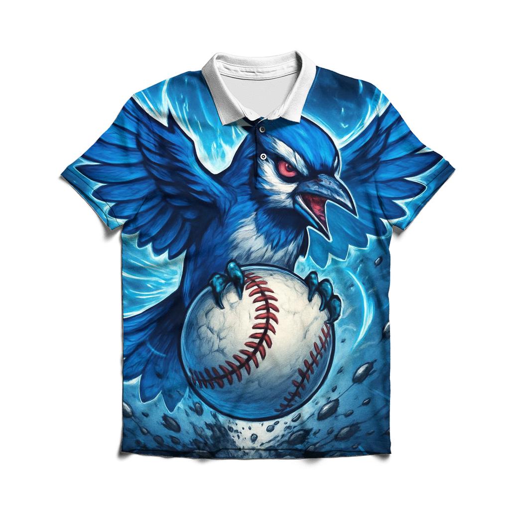 Feather Storm With Blue Jays Flight designer slim fit polos