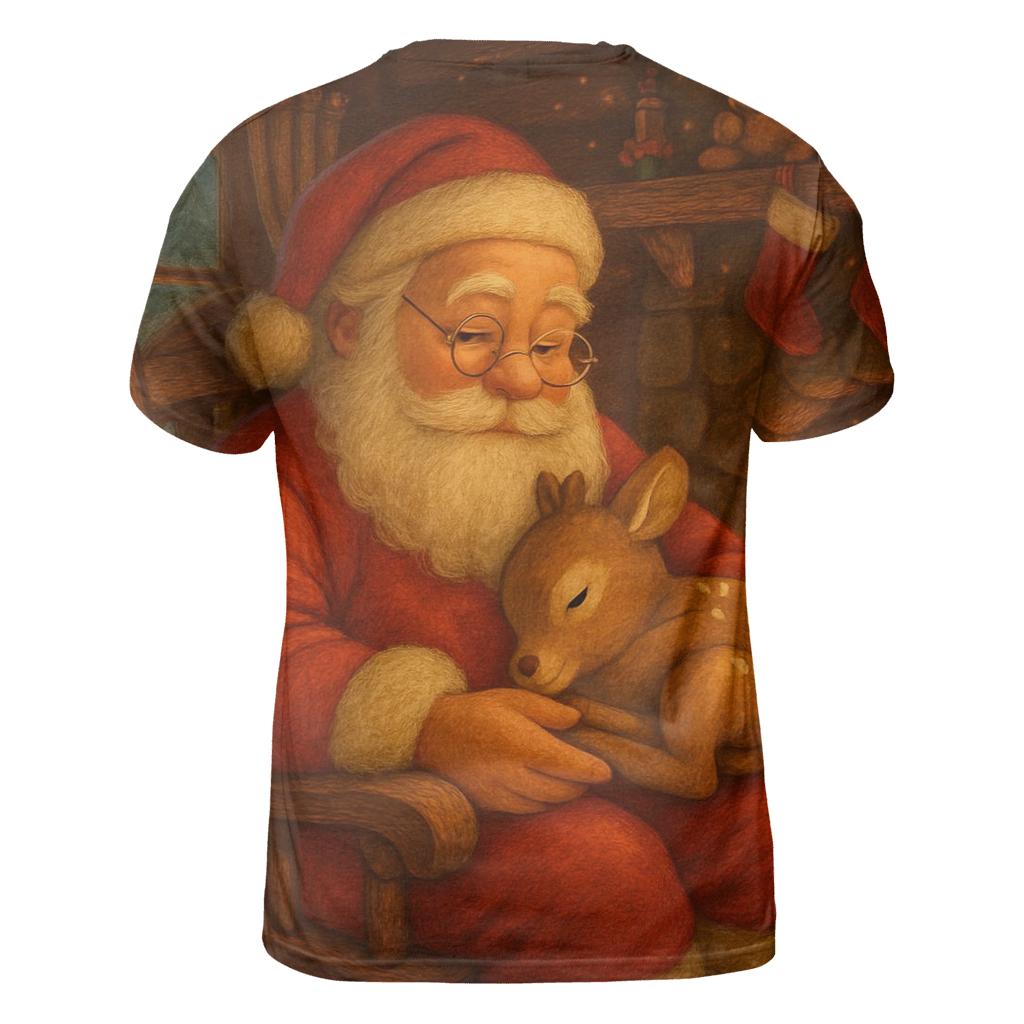 Santa Cozy Cabin Storybook Dream artistic all-over print tops