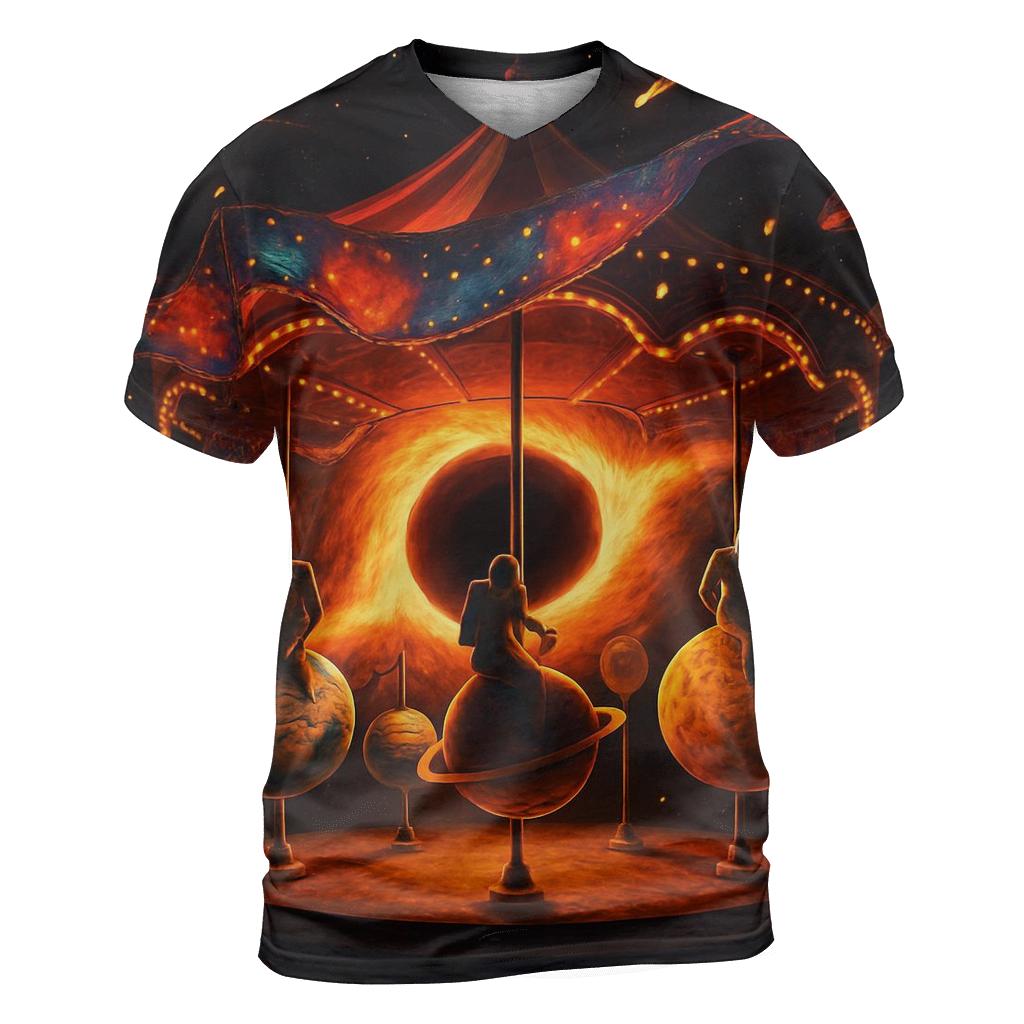 Black Hole Carnival Carousel creative print fashion shirts