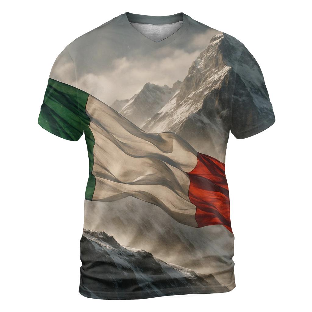 Italian Tricolor Alpine Winds creative print fashion shirts