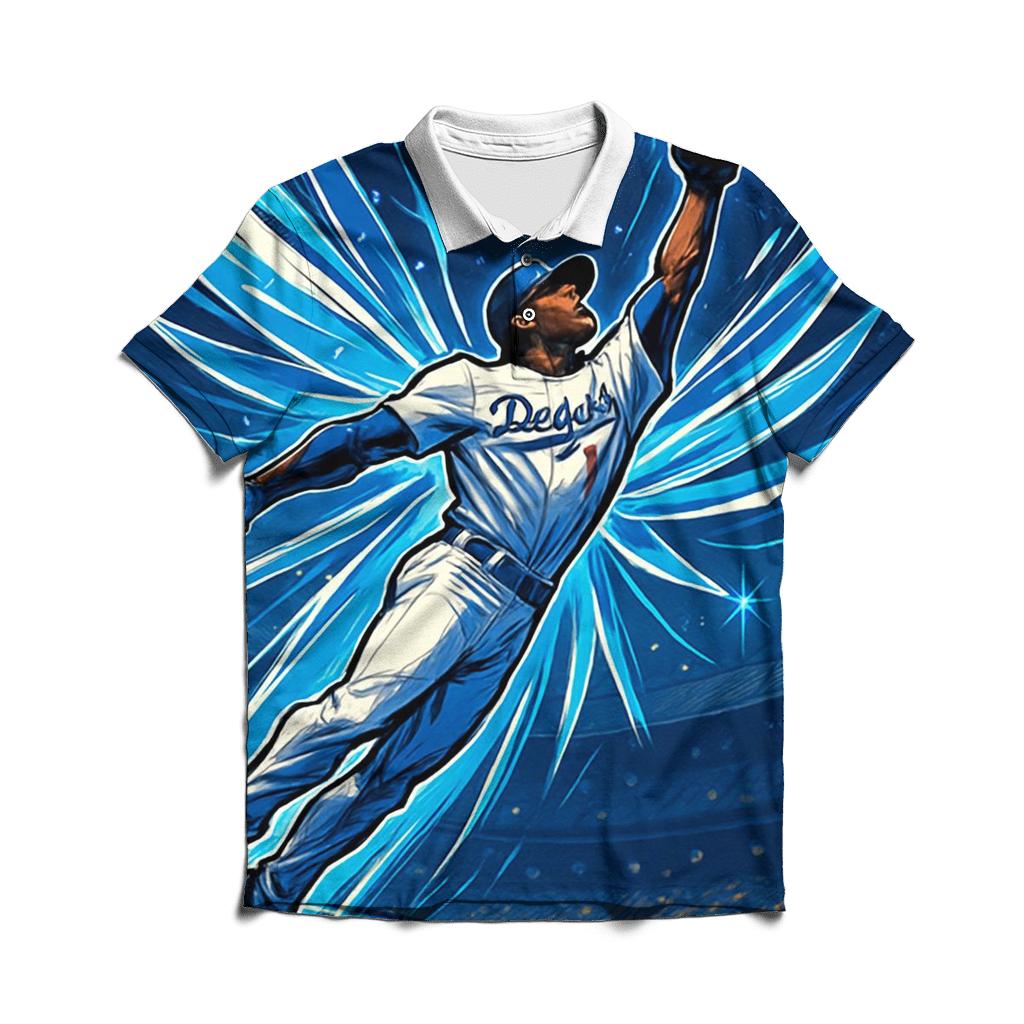 Angel Wing Outfield Leap branded logo polo shirts