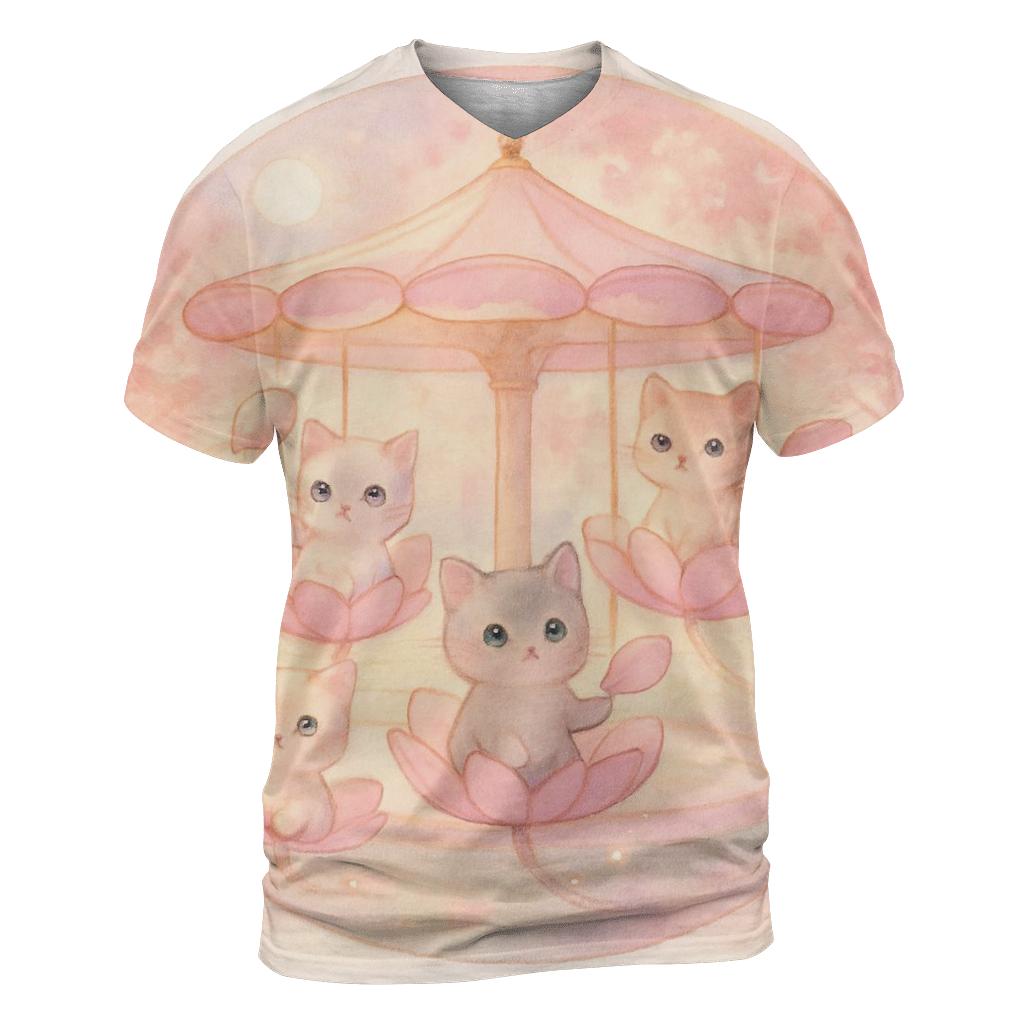 Blossom Carousel Cat Parade creative print fashion shirts