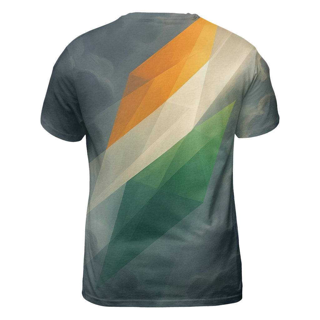 Indian Monsoon Sky Tricolor vibrant all-over design tees
