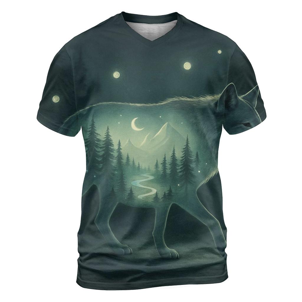 Lunar Forest Mirage vibrant all-over design tees