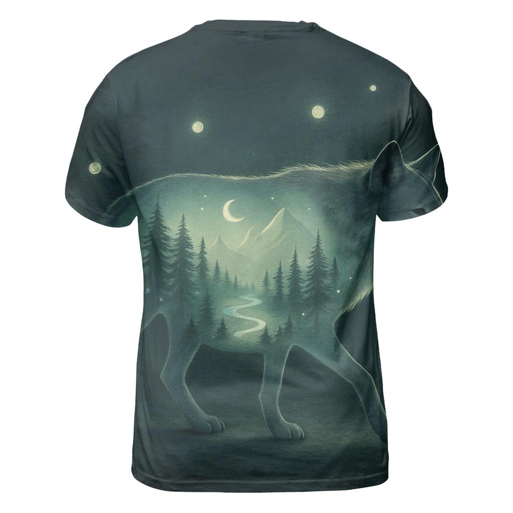 Lunar Forest Mirage vibrant all-over design tees