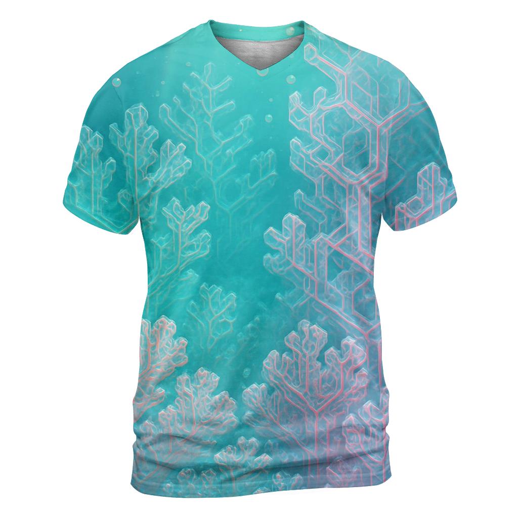 Iridescent Fractal Reef statement graphic shirts