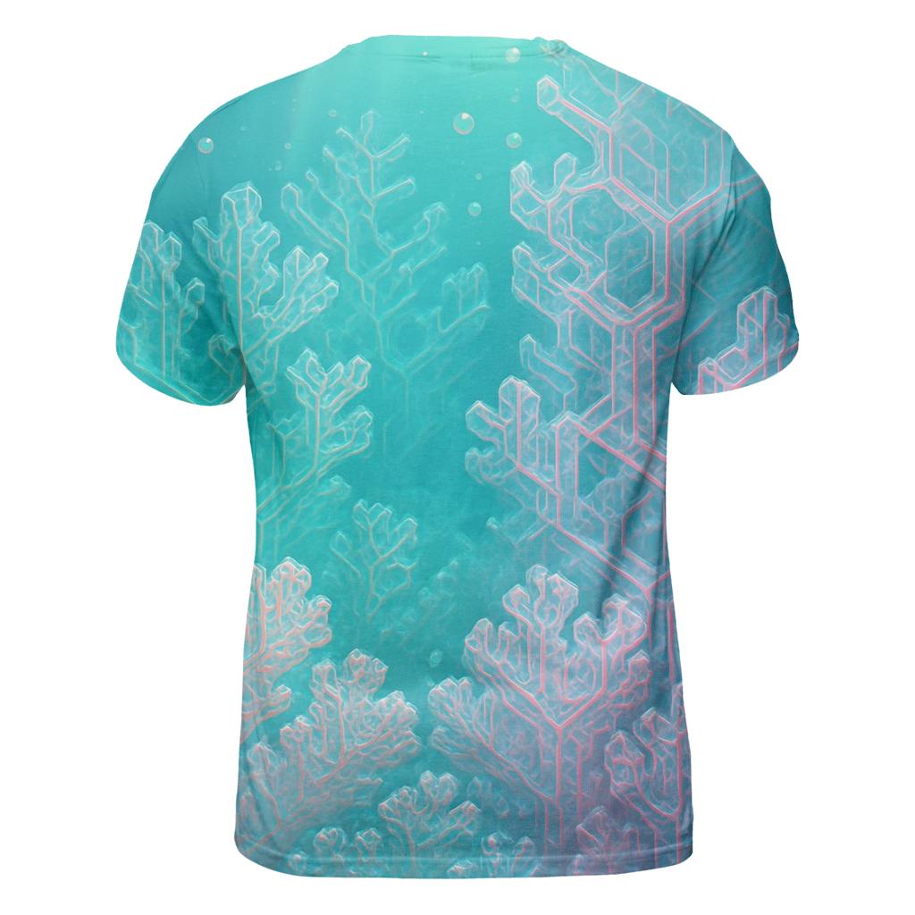 Iridescent Fractal Reef statement graphic shirts