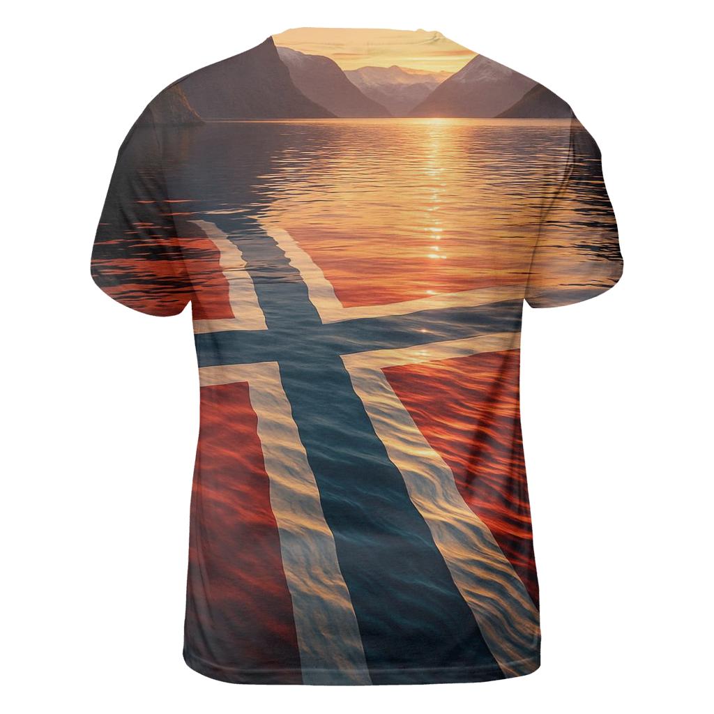 Norwegian Fjord Flag Waters custom all-over print shirts