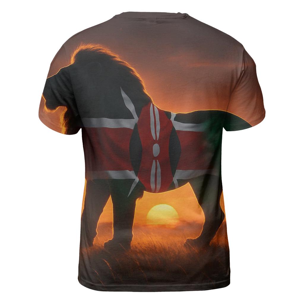 Kenyan Savannah Lion Flag Spirit creative print fashion shirts