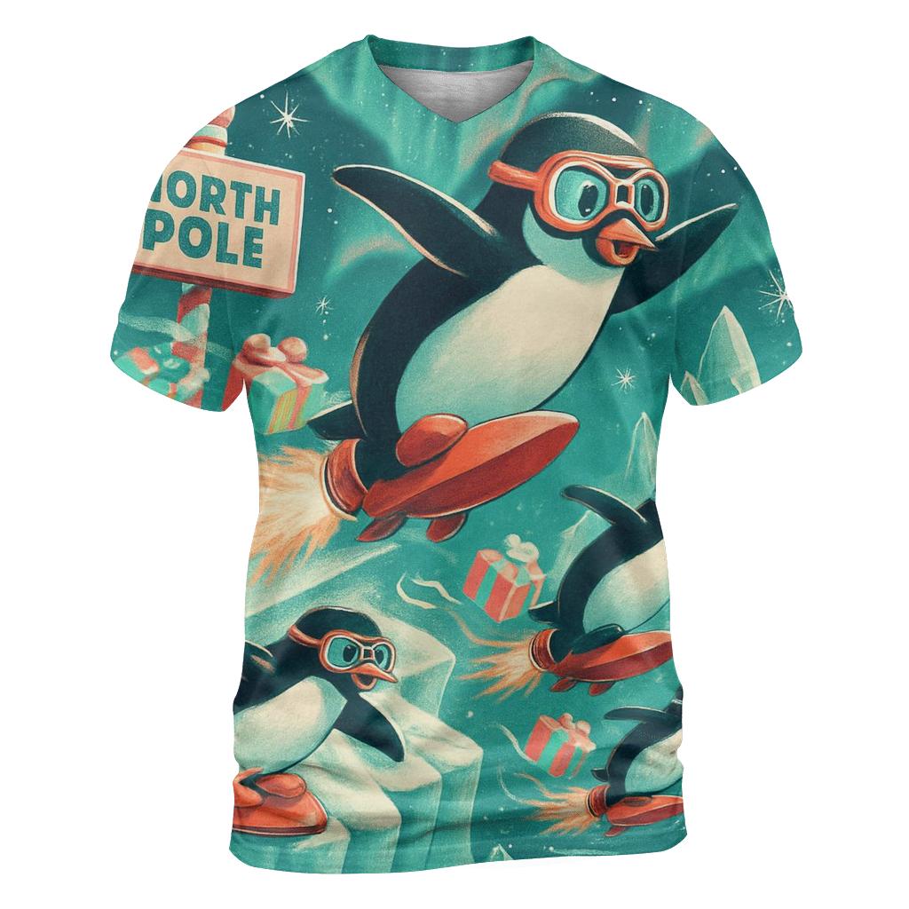 North Pole Penguin Delivery Squad custom all-over print shirts